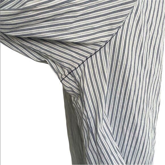 MAX VOLMARY Diamonds And Pearls Striped Button Front Blouse Blue White 14 - Picture 10 of 13